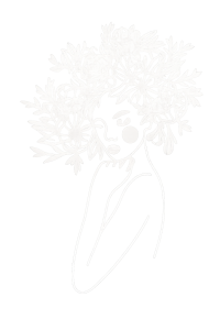 profil féminin et couronne florale transparent